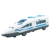 The boy's flying over the locomotive, flashing music, bidirectional inertial train, children's simulation subway toy car model Item Picture